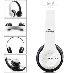 Belear P47 On-Ear Wireless Bluetooth 5.0 White Headphones